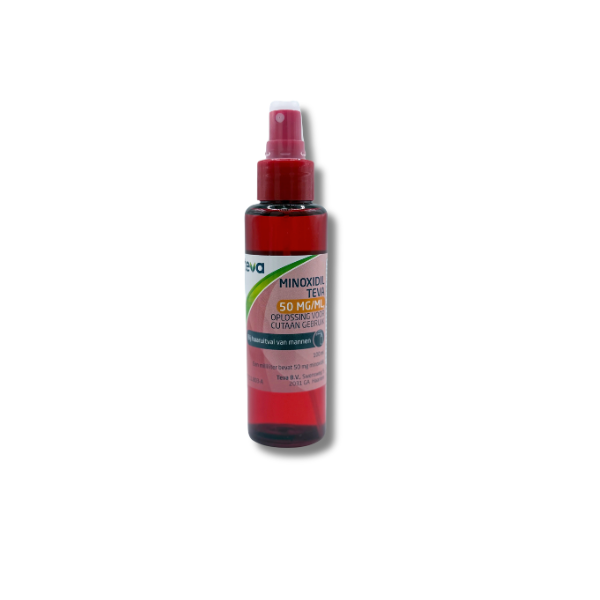 Minoxidil Teva 50mg/ml – 100ml haargroeimiddel voor mannen met erfelijke haaruitval (5% oplossing)