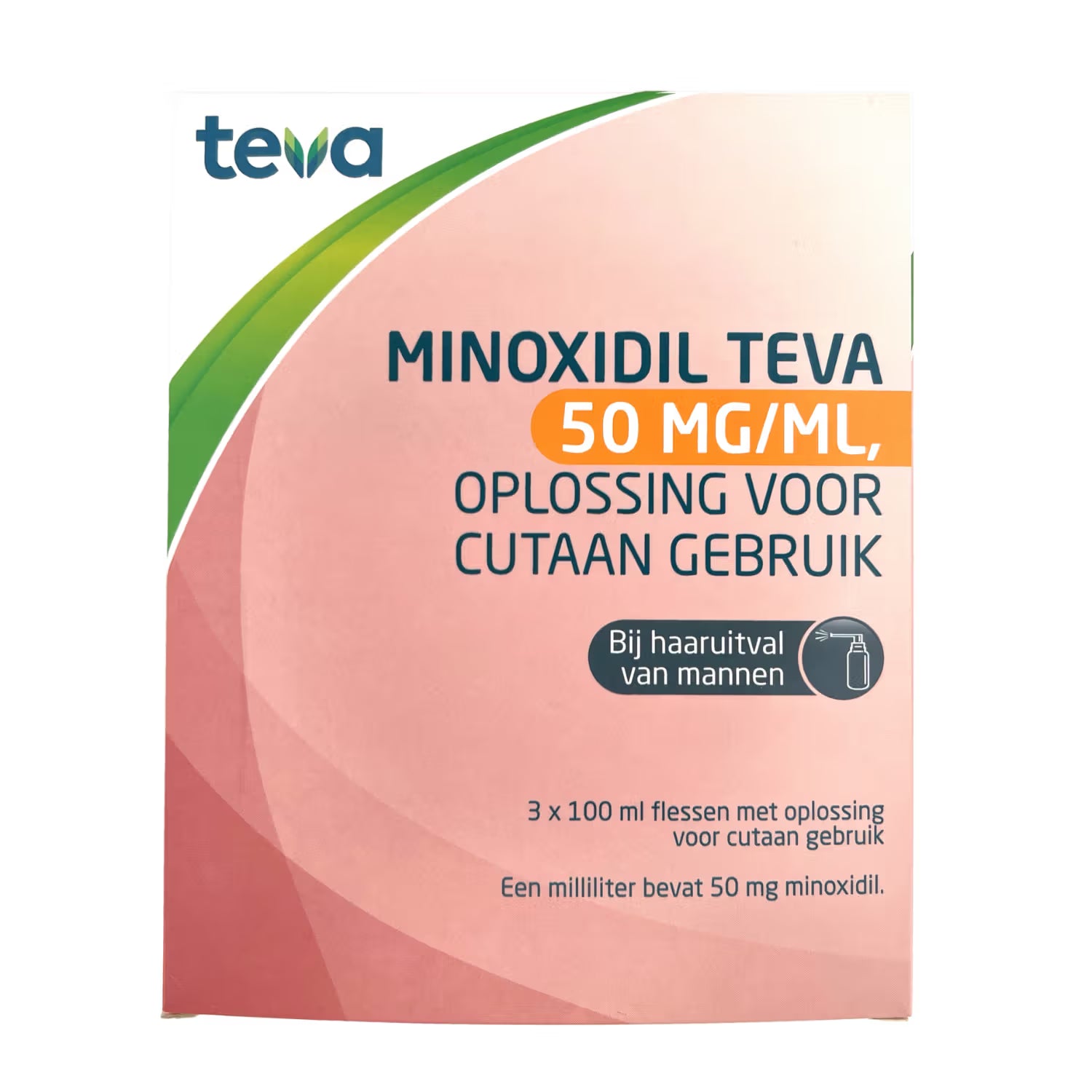Minoxidil 5% Teva 3x100ml – Farmaceutische behandeling tegen haaruitval