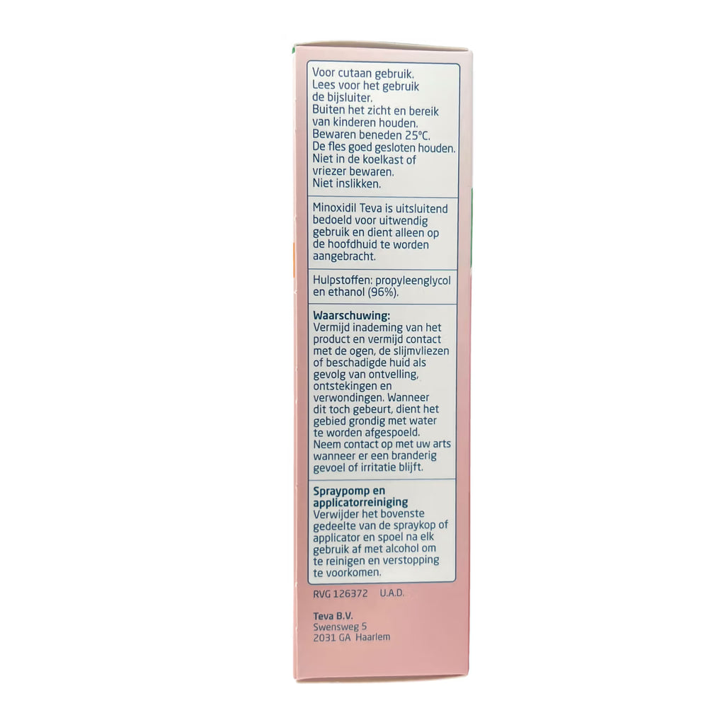 Minoxidil 5% Teva 3x100ml – Farmaceutische behandeling tegen haaruitval