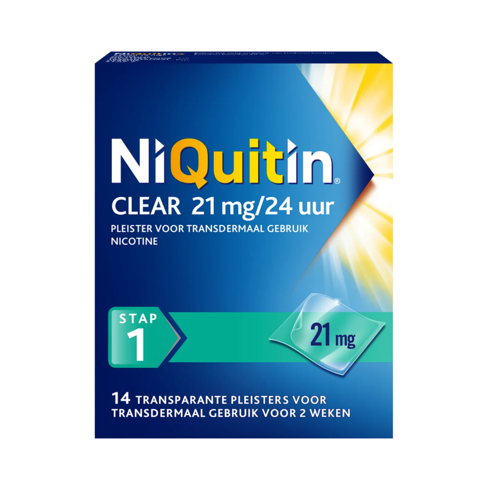 NiQuitin Clear Nicotinepleister 21 mg – 14 stuks (Stap 1) | Stoppen met roken