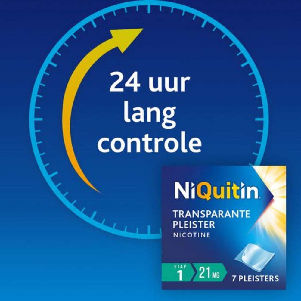 NiQuitin Clear Nicotinepleisters 21 mg – 7 stuks (Stap 1) | Stoppen met Roken