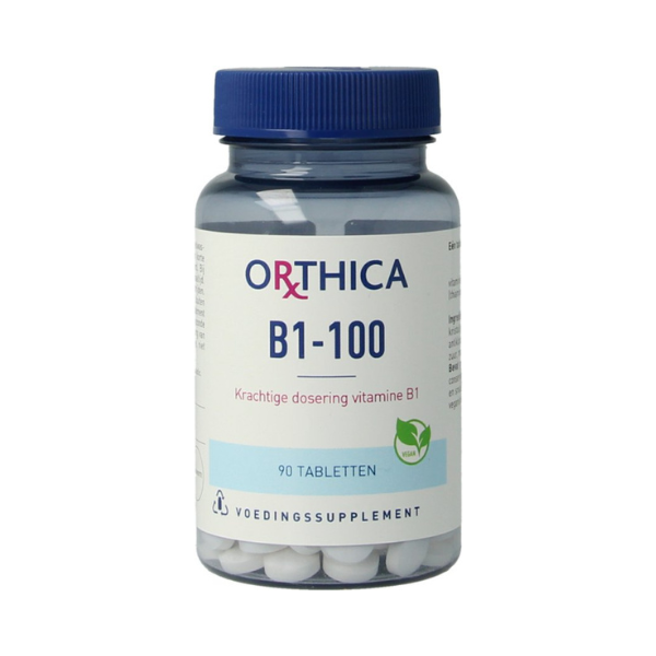 Orthica B1-100 – 90 tabletten | Hoge dosering vitamine B1 voor energie, hart en zenuwstelsel