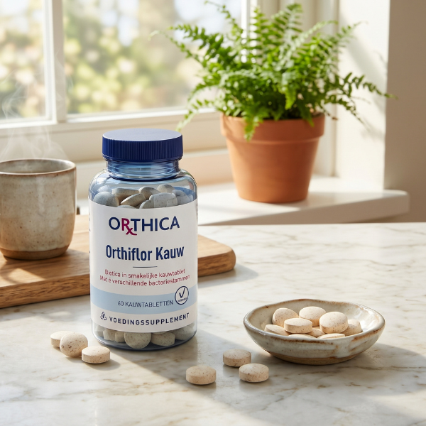 Orthica Orthiflor Kauw (Probiotica Voedingssupplement) – 60 Tabletten | Probiotica Voedingssupplement in Smakelijke Kauwtabletten