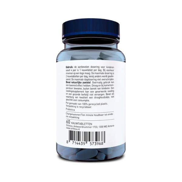 Orthica Orthiflor Kauw (Probiotica Voedingssupplement) – 60 Tabletten | Probiotica Voedingssupplement in Smakelijke Kauwtabletten