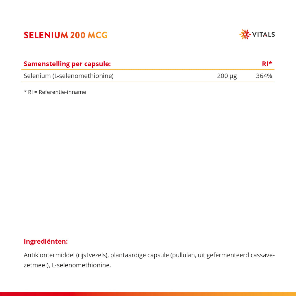 Vitals Selenium Capsules 200 mcg – 100 stuks | Weerstand