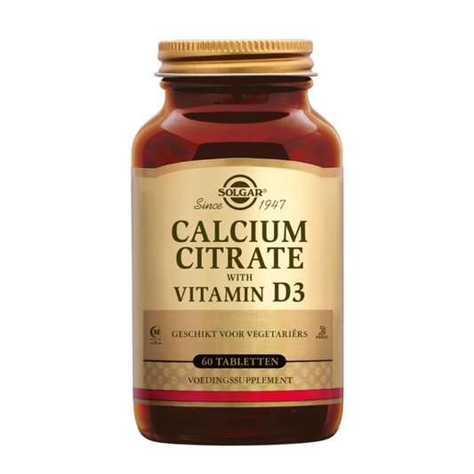 Solgar Calcium Citrate met Vitamine D3 – Voor Sterke Botten en Optimale Calciumopname - 60 stuks