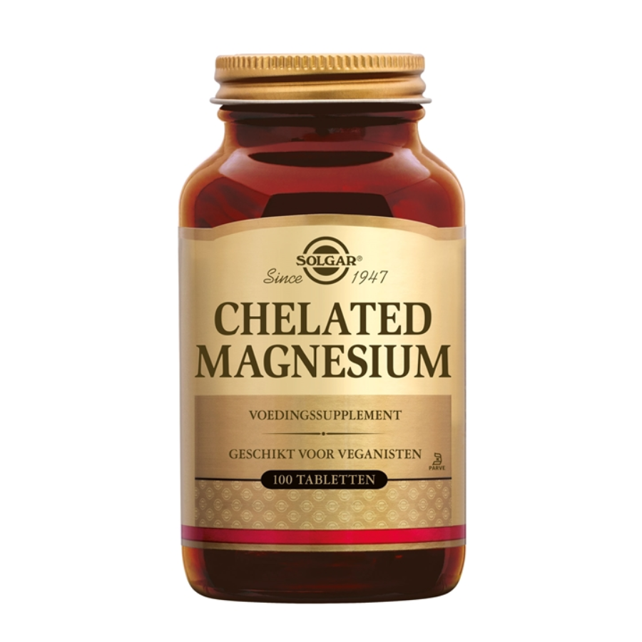Solgar Chelated Magnesium 100 tabletten – Voor Ondersteuning van Zenuwstelsel, Botten en Spieren