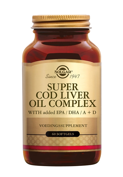 Solgar Super Cod Liver Oil + Vitamine D Complex 60 softgels – Complete Ondersteuning met Levertraan, Visolie en Vitaminen