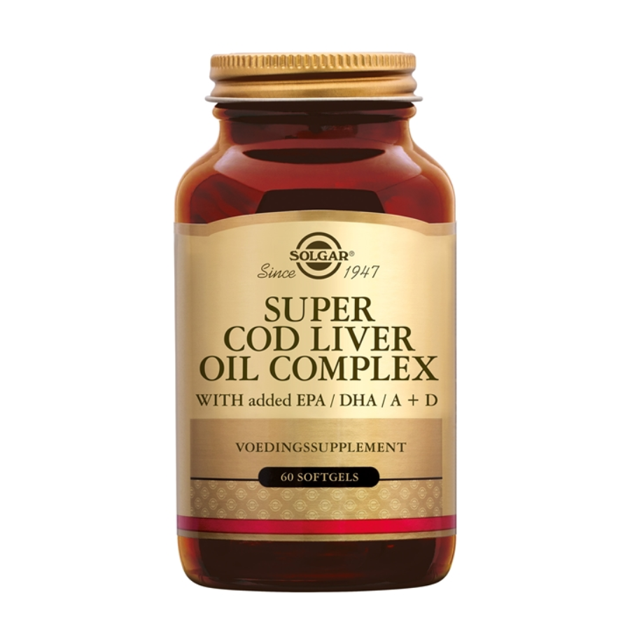 Solgar Super Cod Liver Oil + Vitamine D Complex 60 softgels – Complete Ondersteuning met Levertraan, Visolie en Vitaminen