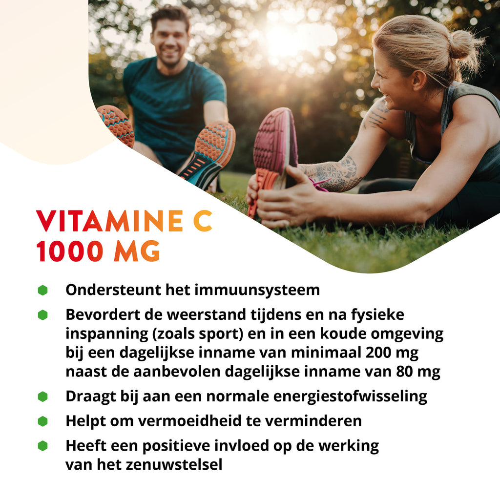 Vitals Vitamine C Tabletten 1000 mg – 100 stuks | Weerstand
