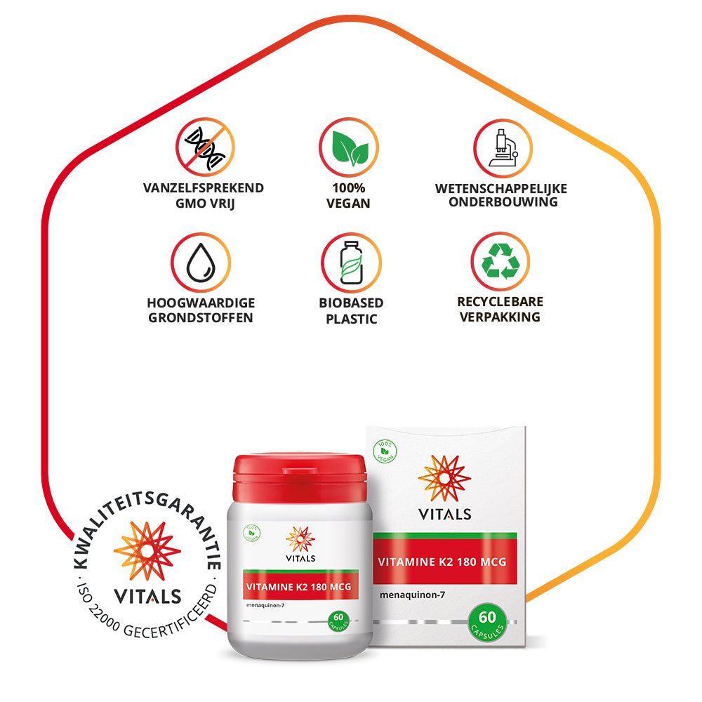 Vitals Vitamine K2 Capsules 180 mcg – 60 stuks | Weerstand