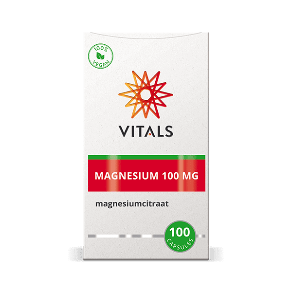Vitals Magnesiumcitraat Capsules 100 mg – 100 stuks | Stress