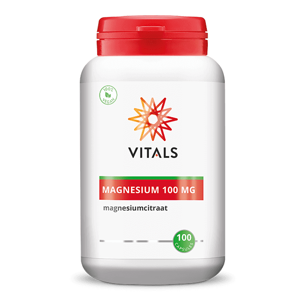 Vitals Magnesiumcitraat Capsules 100 mg – 100 stuks | Stress