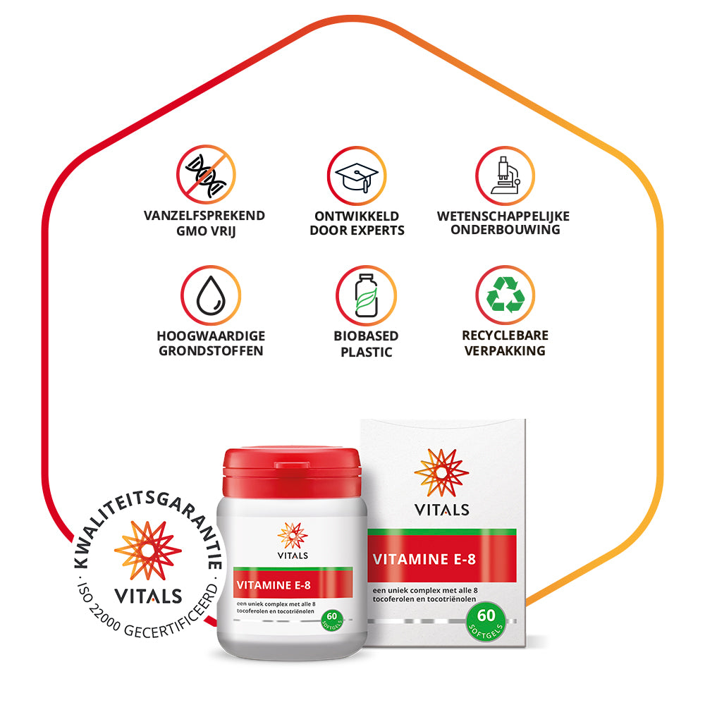 Vitals Vitamine E-8 Capsules – 60 stuks | Weerstand