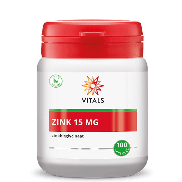 Vitals Zinkbisglycinaat Capsules 15 mg – 100 stuks | Weerstand