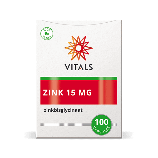 Vitals Zinkbisglycinaat Capsules 15 mg – 100 stuks | Weerstand