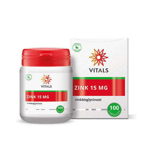 Vitals Zinkbisglycinaat Capsules 15 mg – 100 stuks | Weerstand