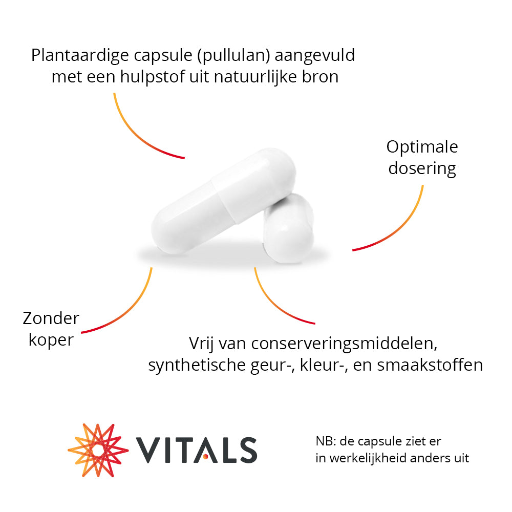 Vitals Zinkbisglycinaat Capsules 15 mg – 100 stuks | Weerstand