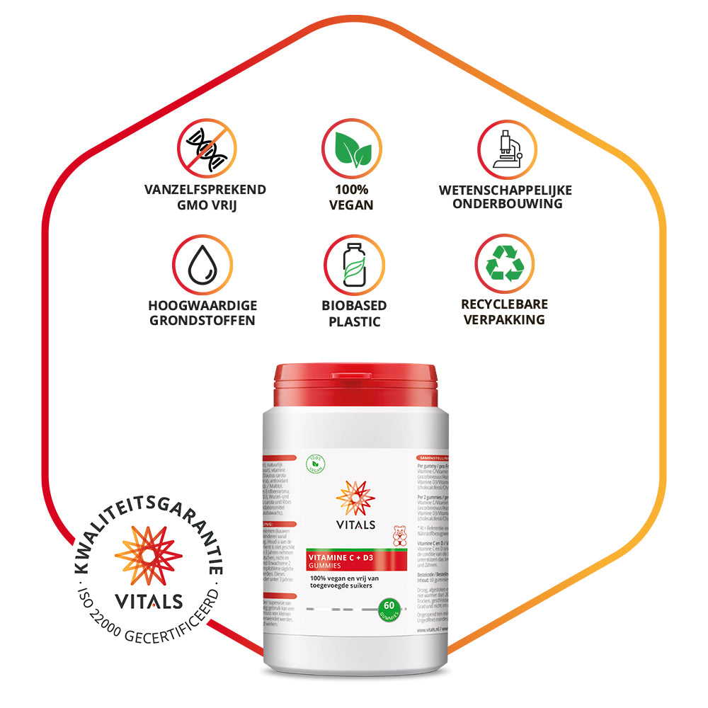 Vitals Vitamine C + D3 Gummies 60 gummies