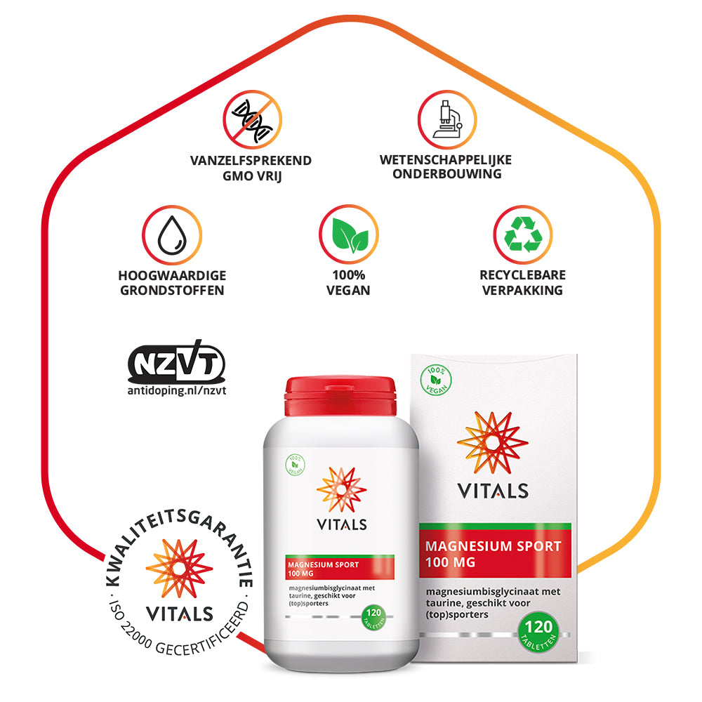 Vitals Magnesium Sport Tabletten 100 mg – 120 stuks | Sport