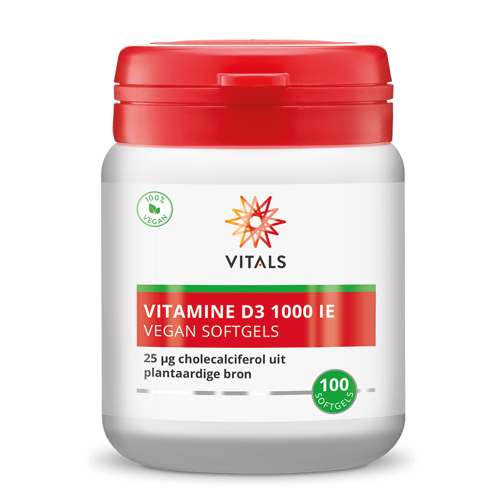 Vitals Vitamine D3 Softgels 1000 IE – 100 stuks | Weerstand