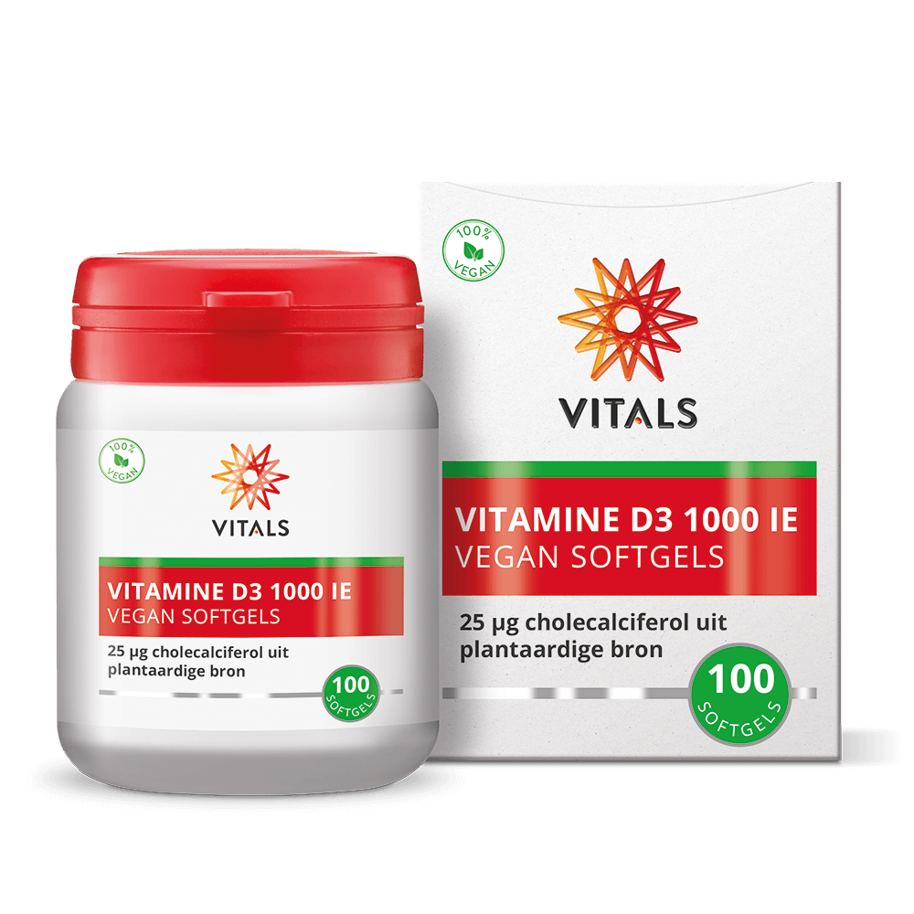 Vitals Vitamine D3 Softgels 1000 IE – 100 stuks | Weerstand