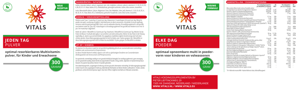 Vitals Elke Dag Poeder 300 gram