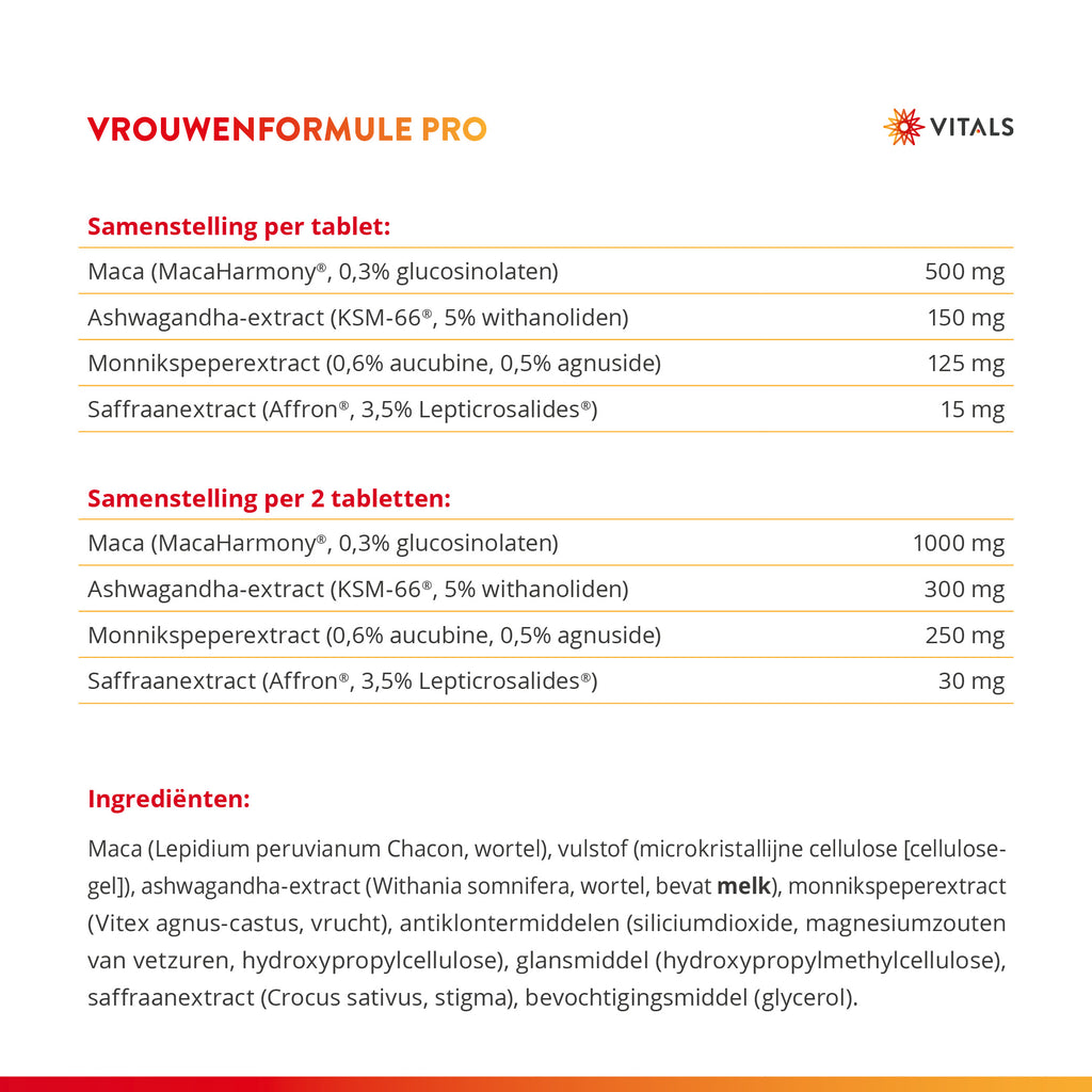 Vitals Vrouwenformule Pro 60 tabletten