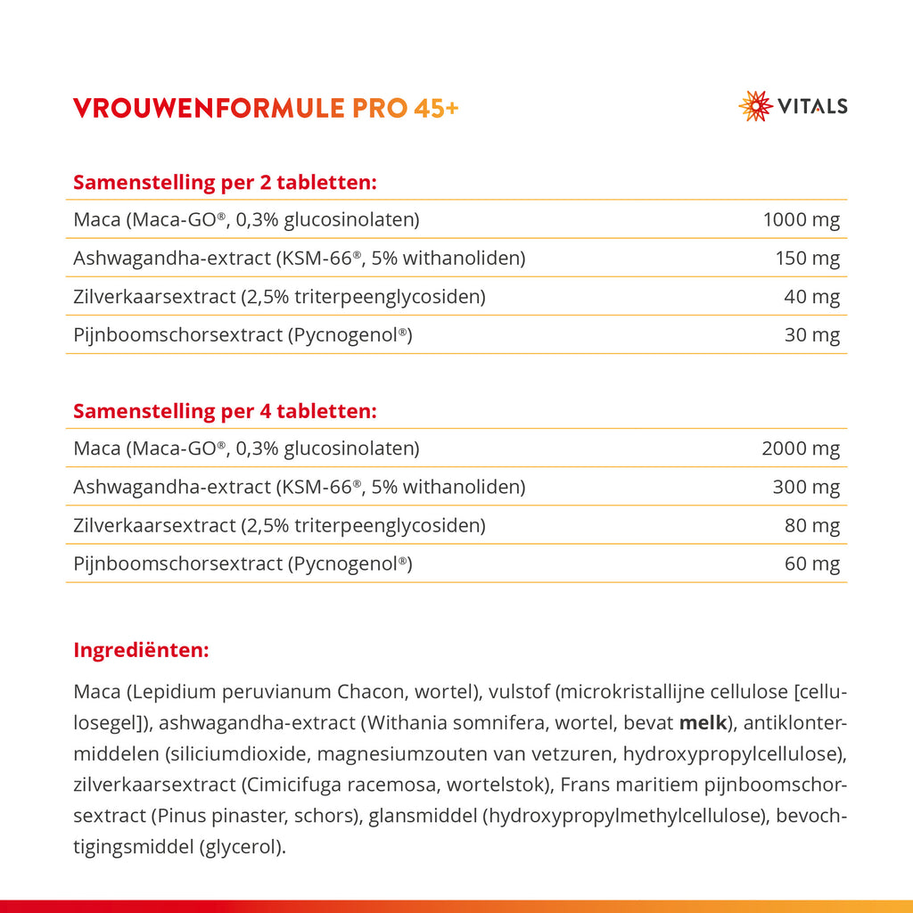 Vitals Vrouwenformule Pro 45+ 60 tabletten