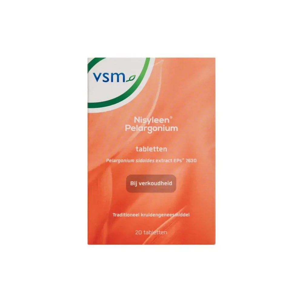 VSM Nisyleen Pelargonium – 20 Tabletten | Traditioneel Kruidengeneesmiddel bij Verkoudheid