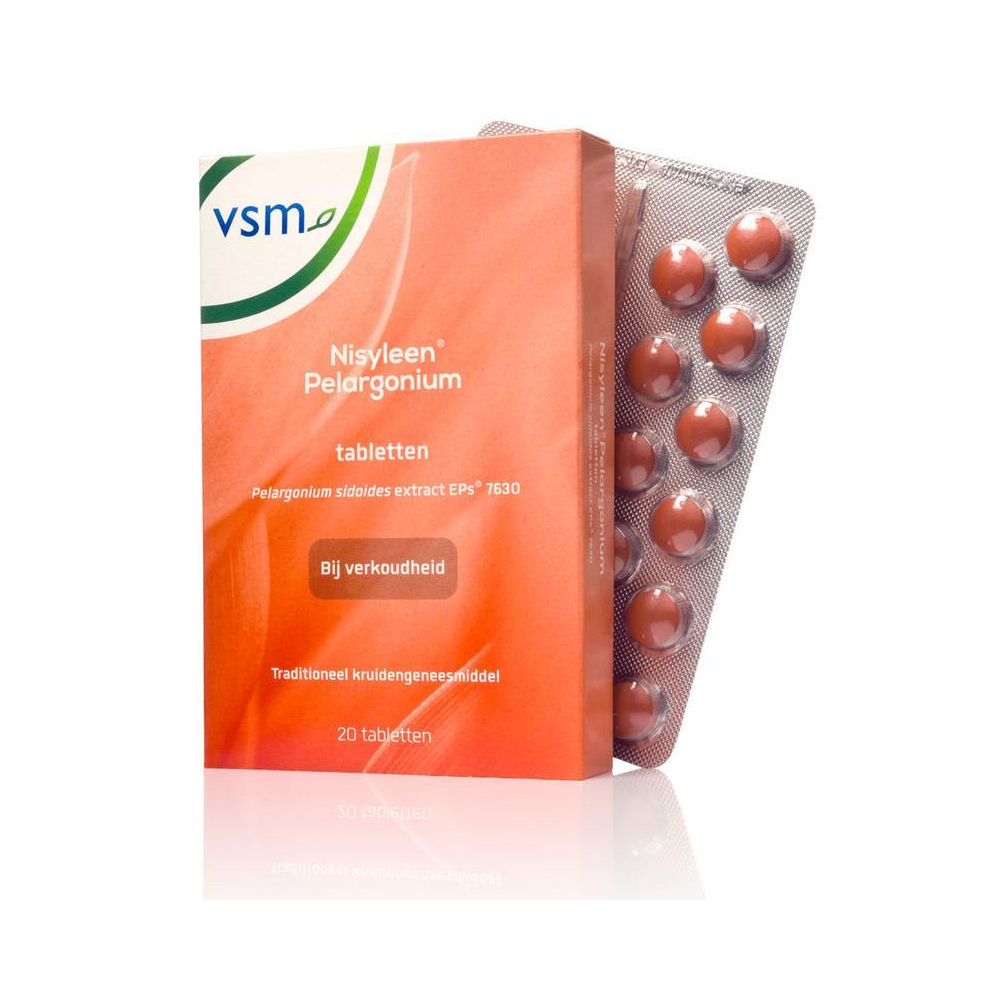 VSM Nisyleen Pelargonium – 20 Tabletten | Traditioneel Kruidengeneesmiddel bij Verkoudheid