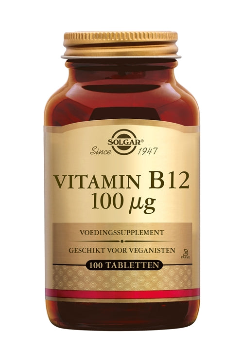 Solgar Vitamin B-12 100µg 100 tabletten – Ondersteuning voor Energie, Geheugen en IJzeropname