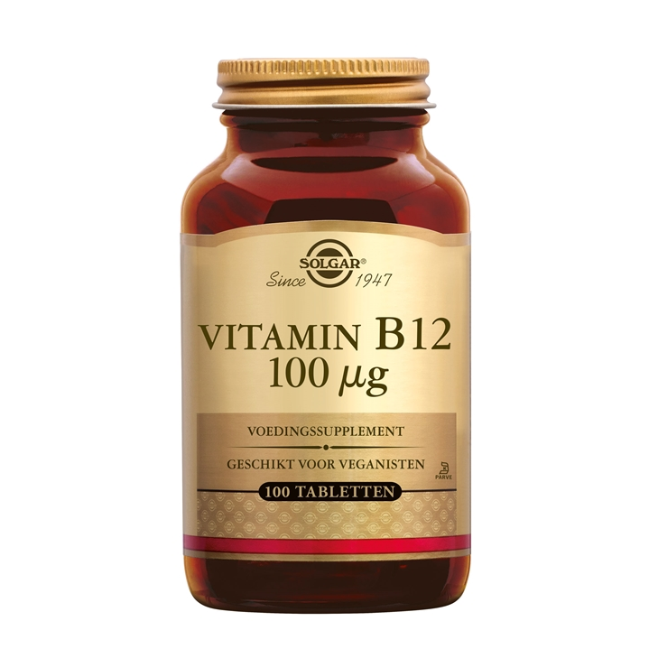 Solgar Vitamin B-12 100 µg – Energie, Geheugen en IJzeropname – 100 tabletten
