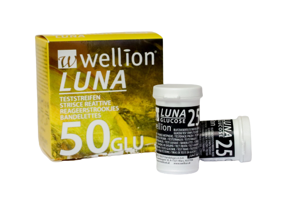 Wellion Luna Glucose Teststrips 50 stuks – Betrouwbare en Nauwkeurige Bloedsuikermeting
