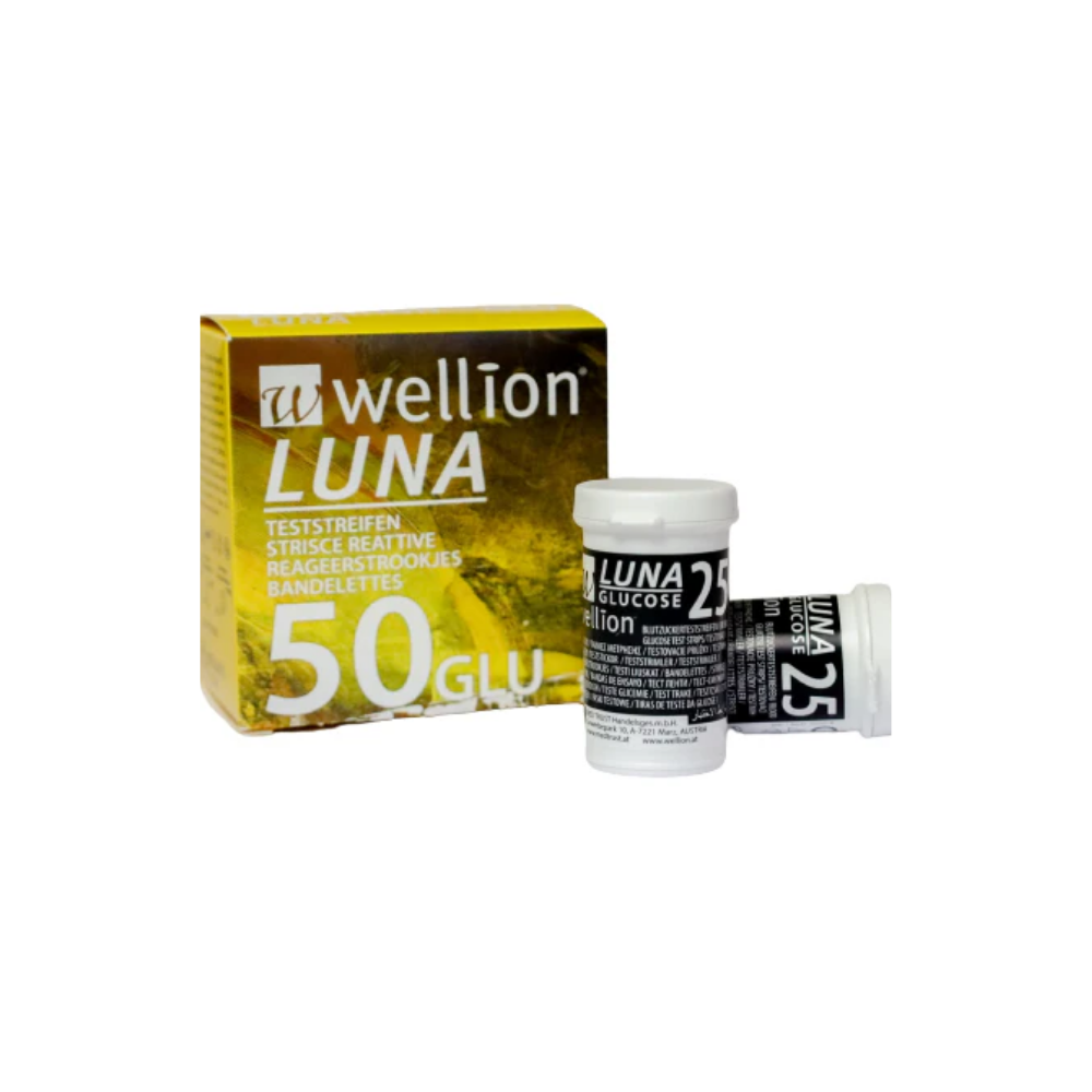Wellion Luna Glucose Teststrips 50 stuks – Betrouwbare en Nauwkeurige Bloedsuikermeting