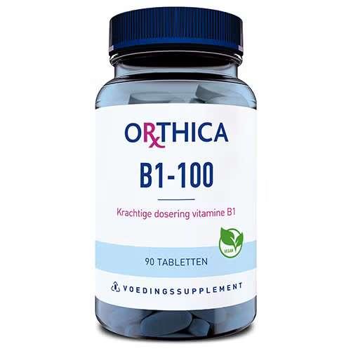 Orthica B1-100 – 90 tabletten | Hoge dosering vitamine B1 voor energie, hart en zenuwstelsel