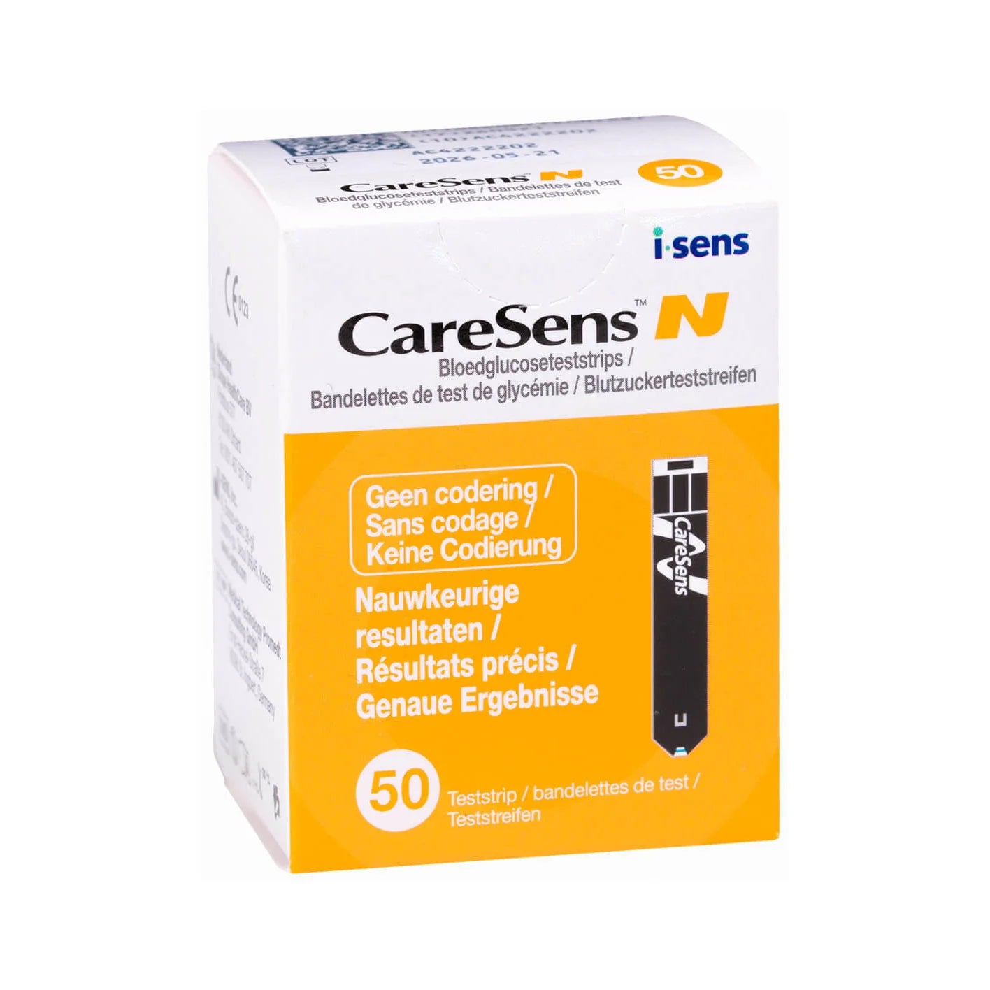 CareSens N Teststrips – 50 Stuks voor Betrouwbare Bloedglucosemetingen