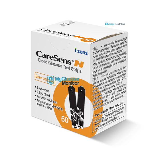 CareSens N Teststrips – 50 Stuks voor Betrouwbare Bloedglucosemetingen