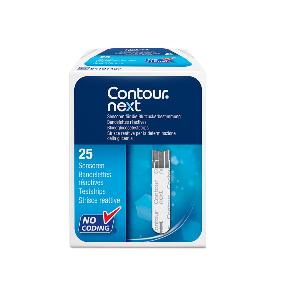Contour Next Teststrips – Nauwkeurige Teststrips voor Contour XT en Contour Next One Glucosemeters - 25 stuks