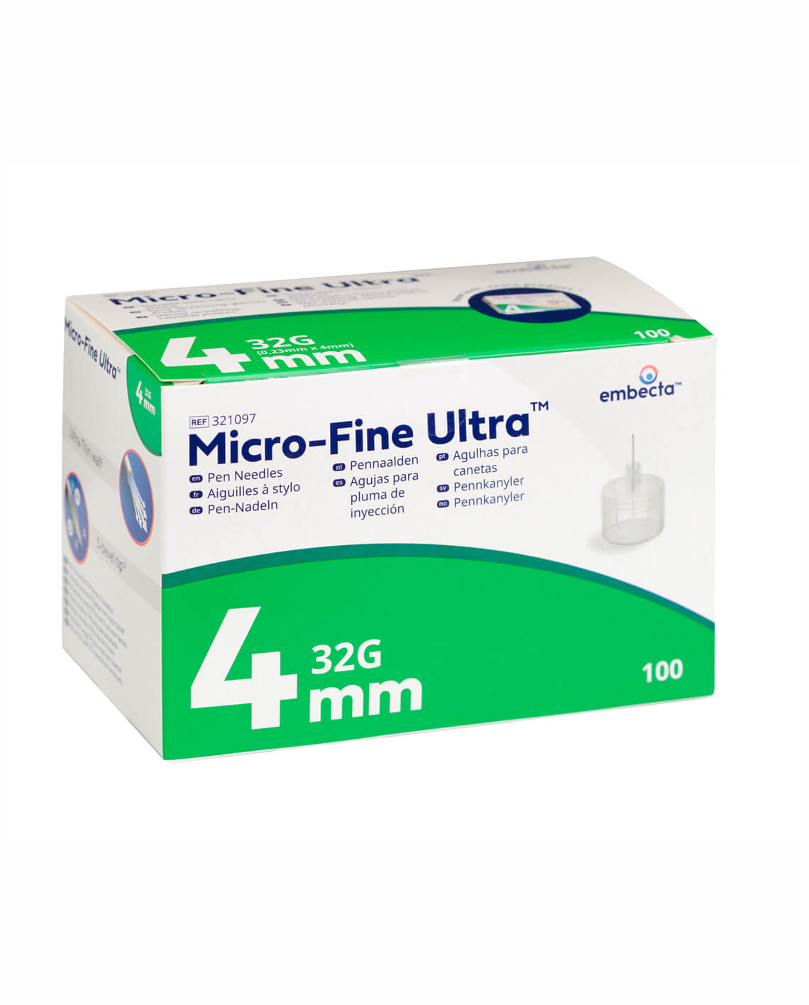 Embecta Micro-Fine Pennaalden 0,23x4mm 32G – 100 stuks