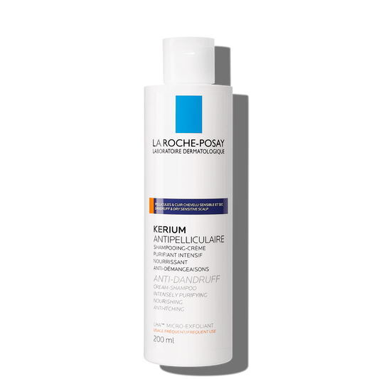 La Roche-Posay Kerium Anti-Dandruff Crème Shampoo 200ML – Intensieve verzorging tegen roos bij een droge, gevoelige hoofdhuid