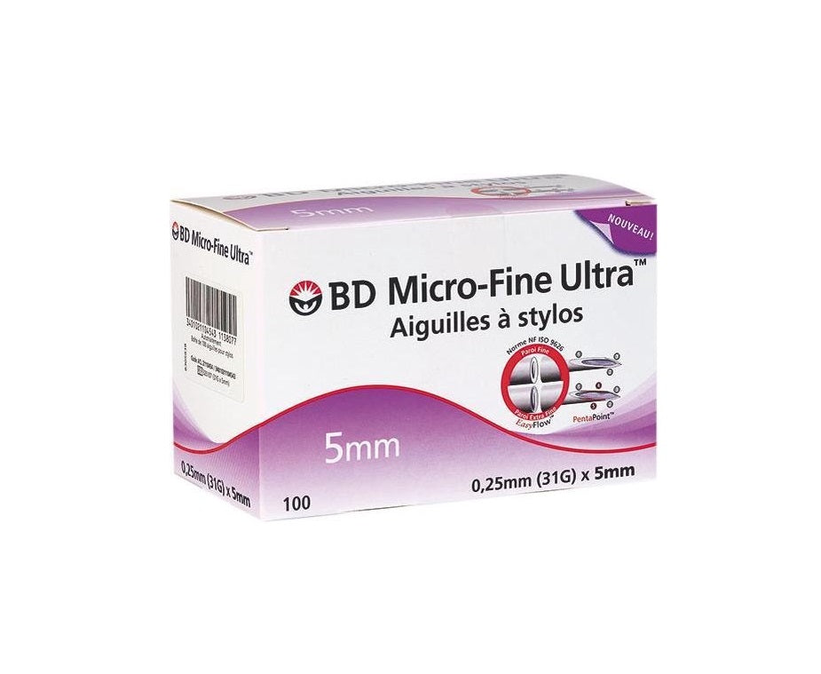 BD Micro-Fine Ultra™ Pennaalden 0.25mm (31G)x5mm 100 stuks – Voor Comfortabele en Effectieve Insuline-Injecties