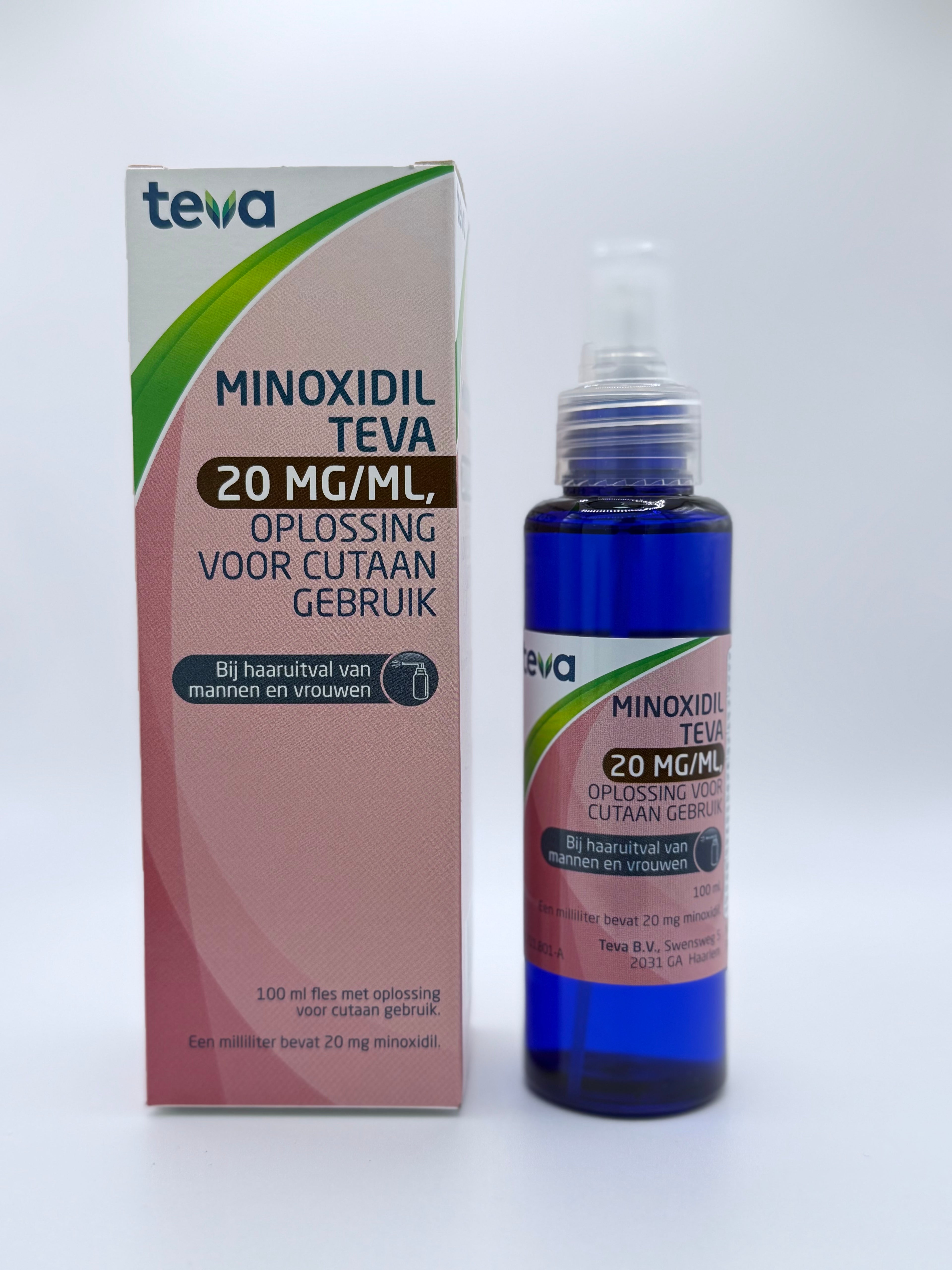 Minoxidil Teva 20mg/ml – 100ml haargroeimiddel voor erfelijke haaruitval bij mannen en vrouwen