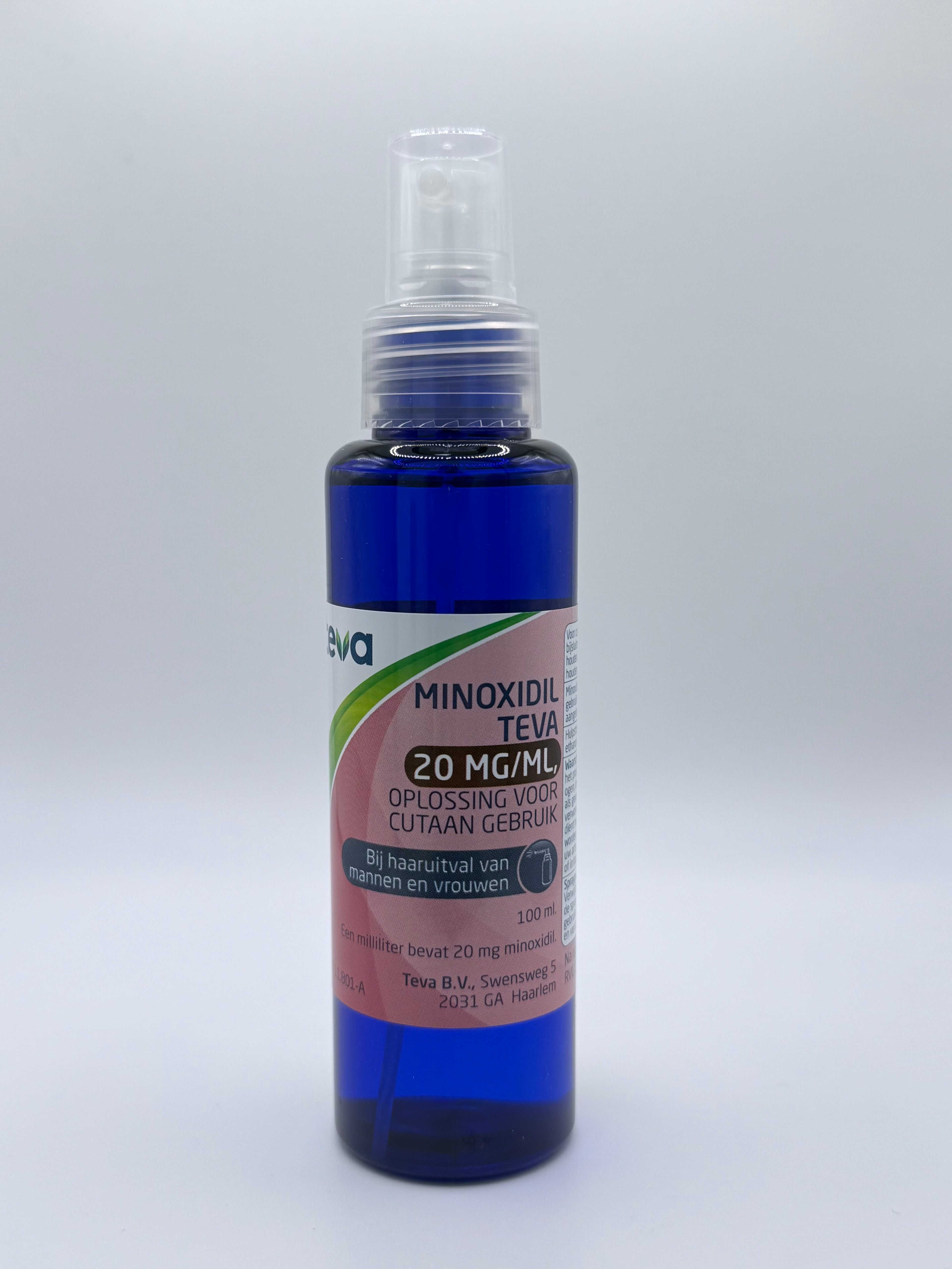 Minoxidil Teva 20mg/ml – 100ml haargroeimiddel voor erfelijke haaruitval bij mannen en vrouwen