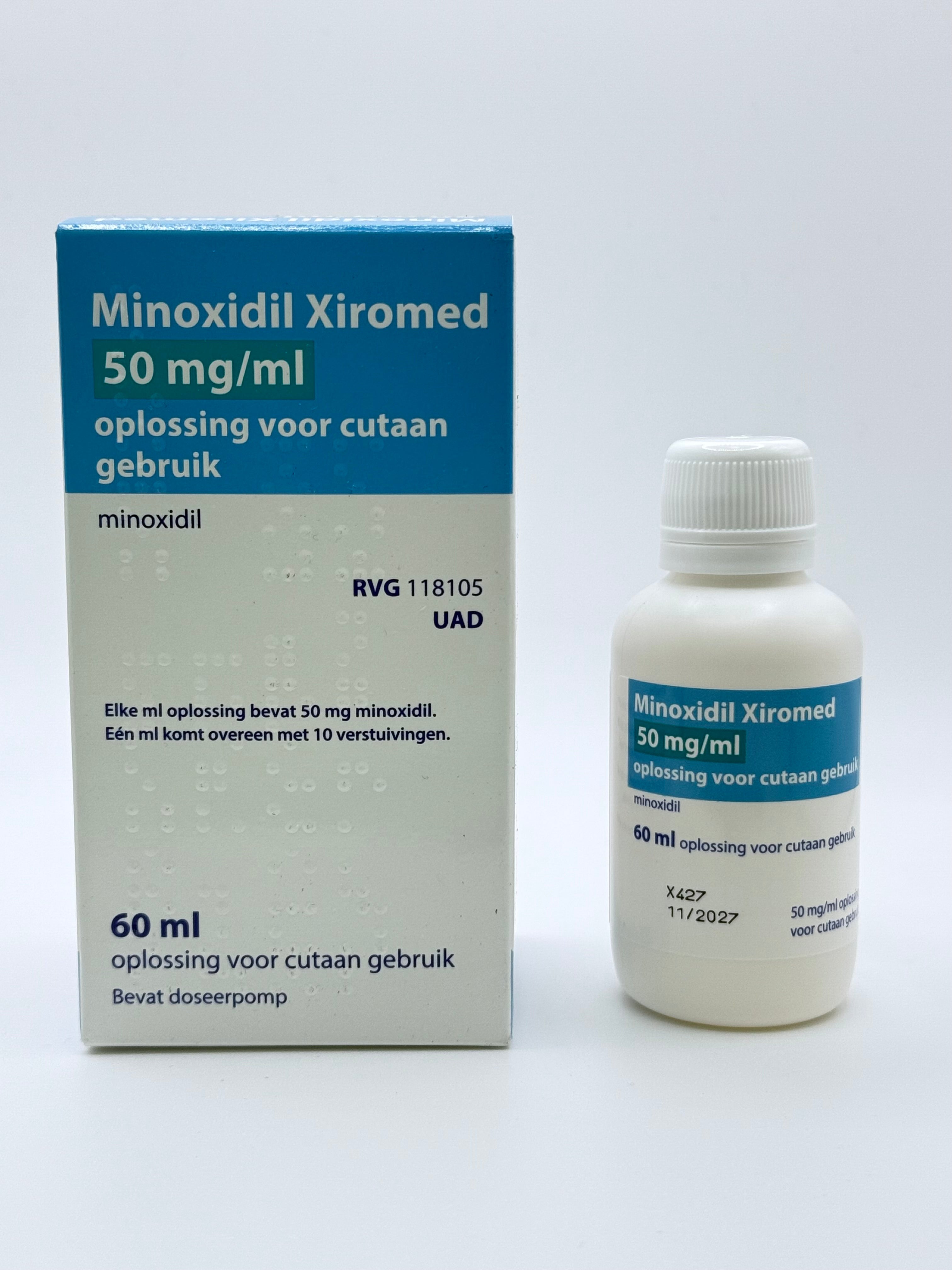 Minoxidil Xiromed 50mg/ml – 60ml haargroeimiddel bij erfelijke haaruitval voor mannen