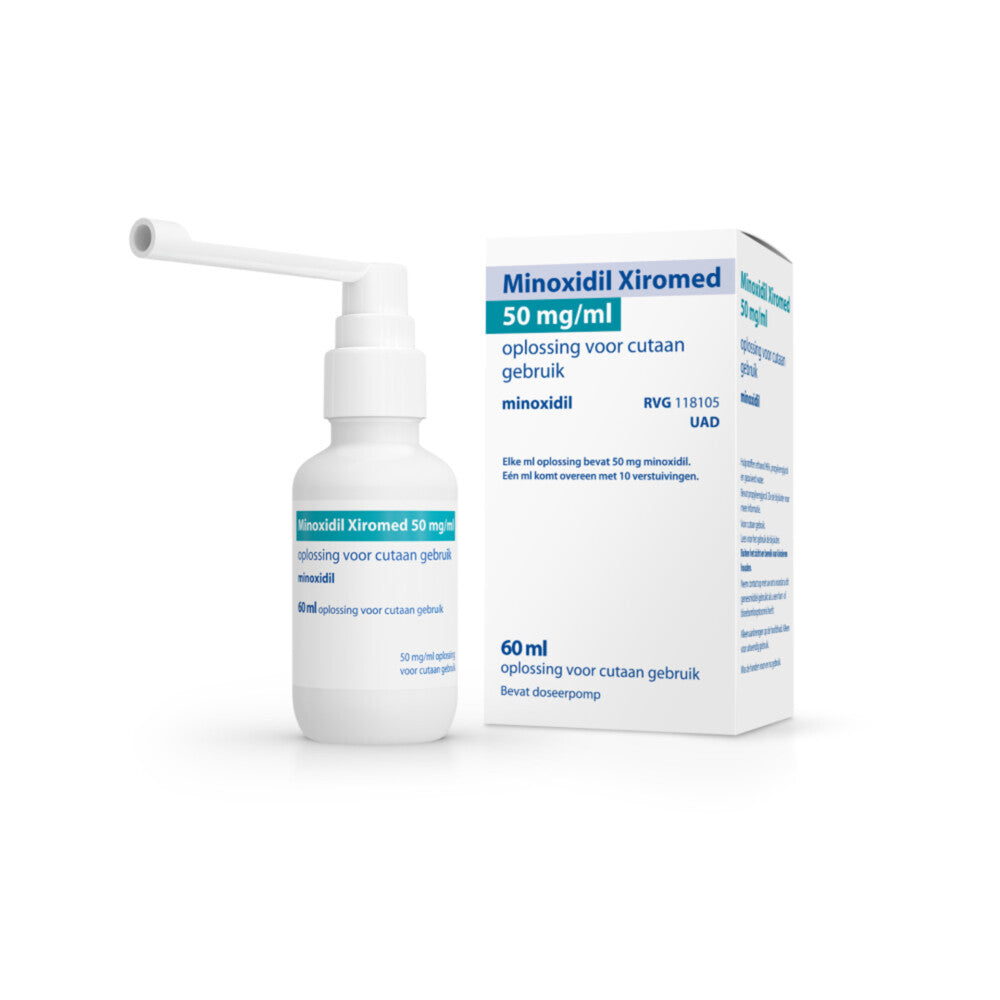 Minoxidil Xiromed 50mg/ml – 60ml haargroeimiddel bij erfelijke haaruitval voor mannen