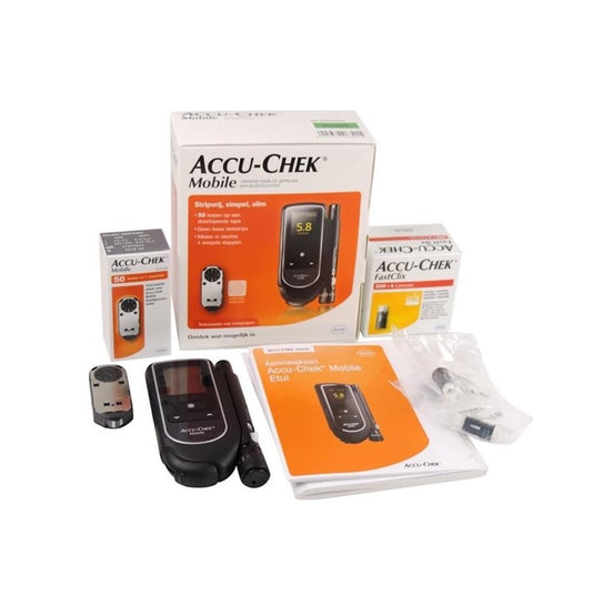 Accu-Chek Mobile Set Voordeelset: Bloedglucosemeter, Fastclix en Cassette