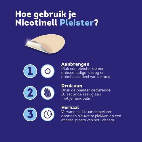 Nicotinell Nicotinepleisters 7mg/24u – Stap 3 | Stoppen met roken met 24-uurs werking - 14 pleisters