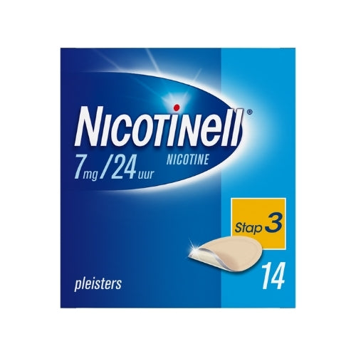 Nicotinell Nicotinepleisters 7mg/24u – Stap 3 | Stoppen met roken met 24-uurs werking - 14 pleisters