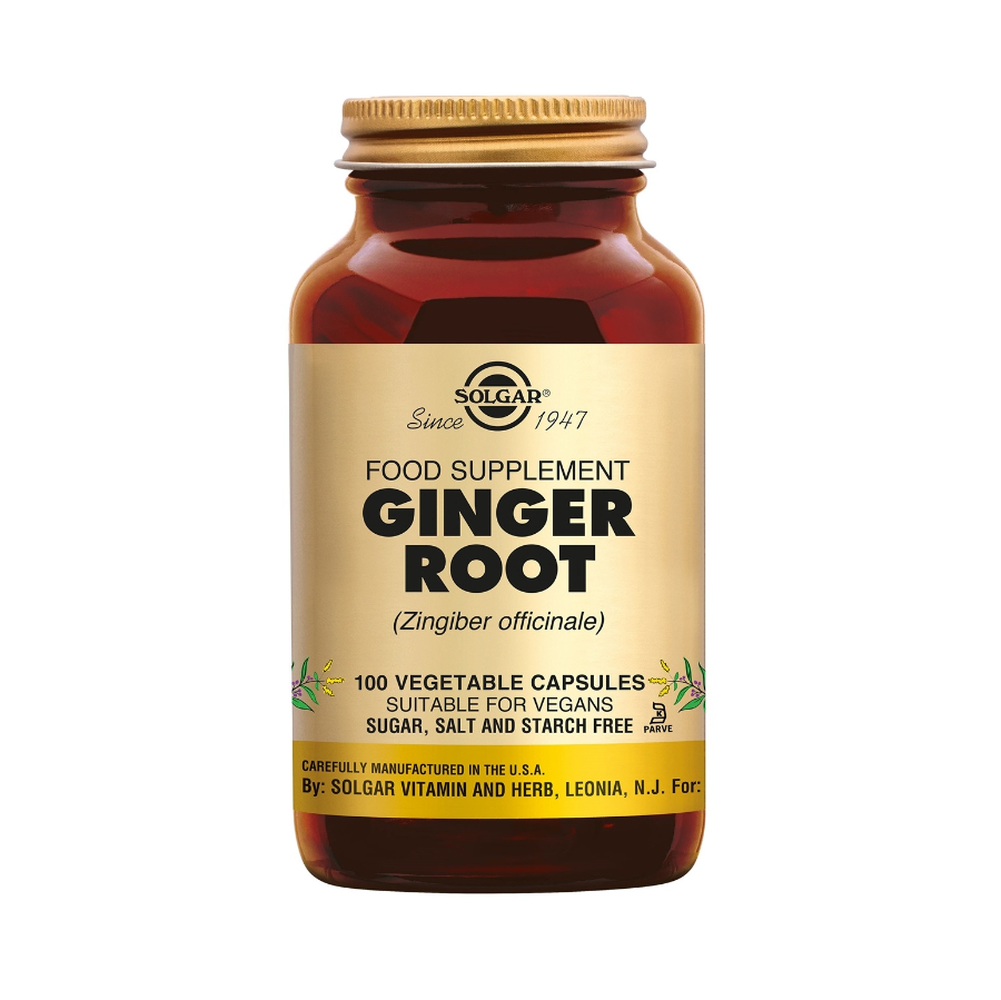 Solgar Ginger Root 100 capsules – Ondersteuning voor Spijsvertering en Maagcomfort